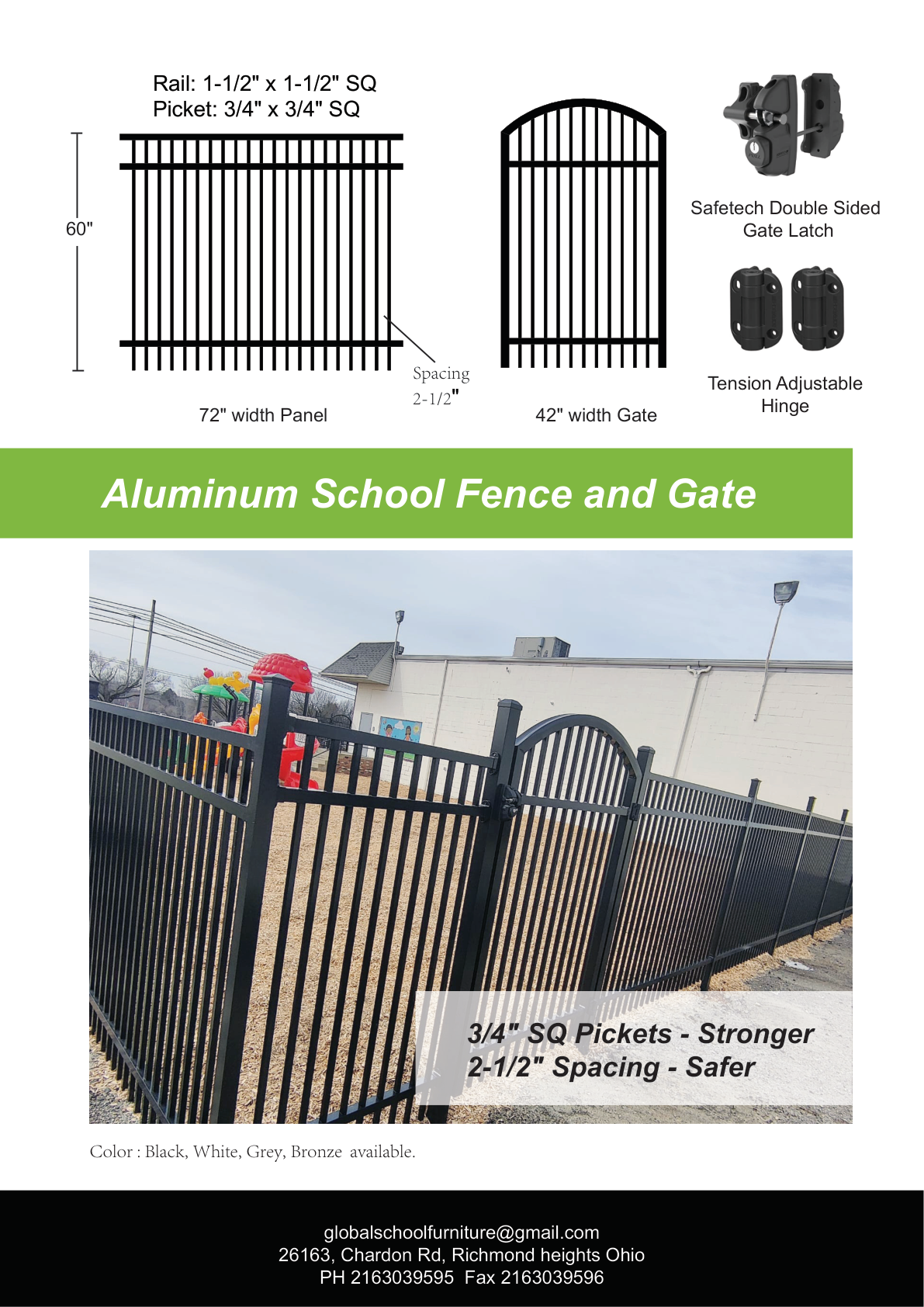 Aluminium school fence specifications page 2