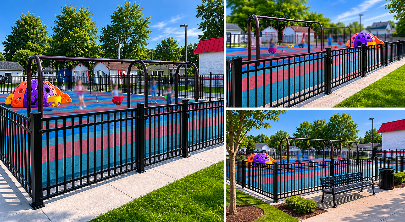 Childcare playground fence installation