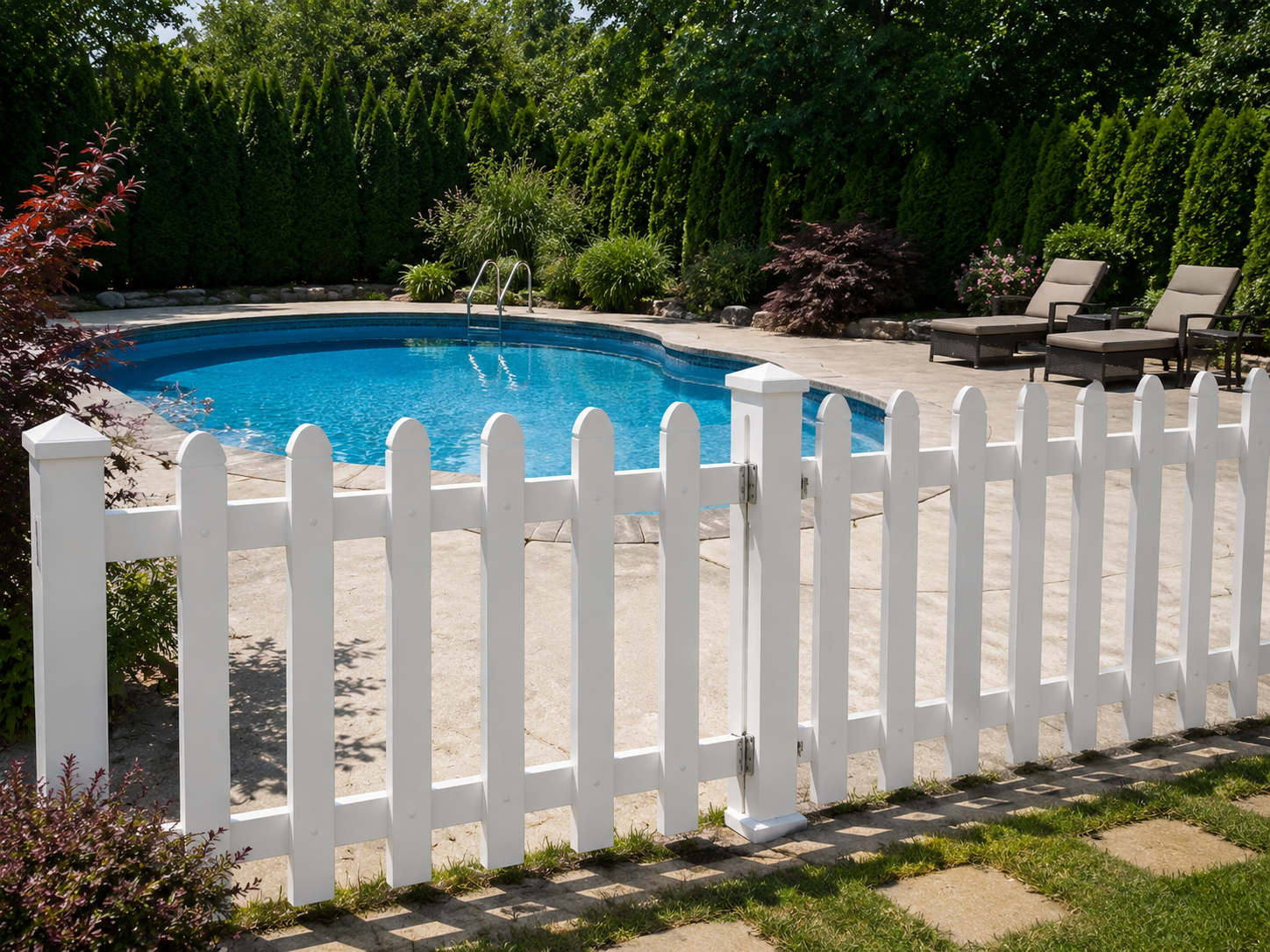 Swimming pool commercial vinyl fence