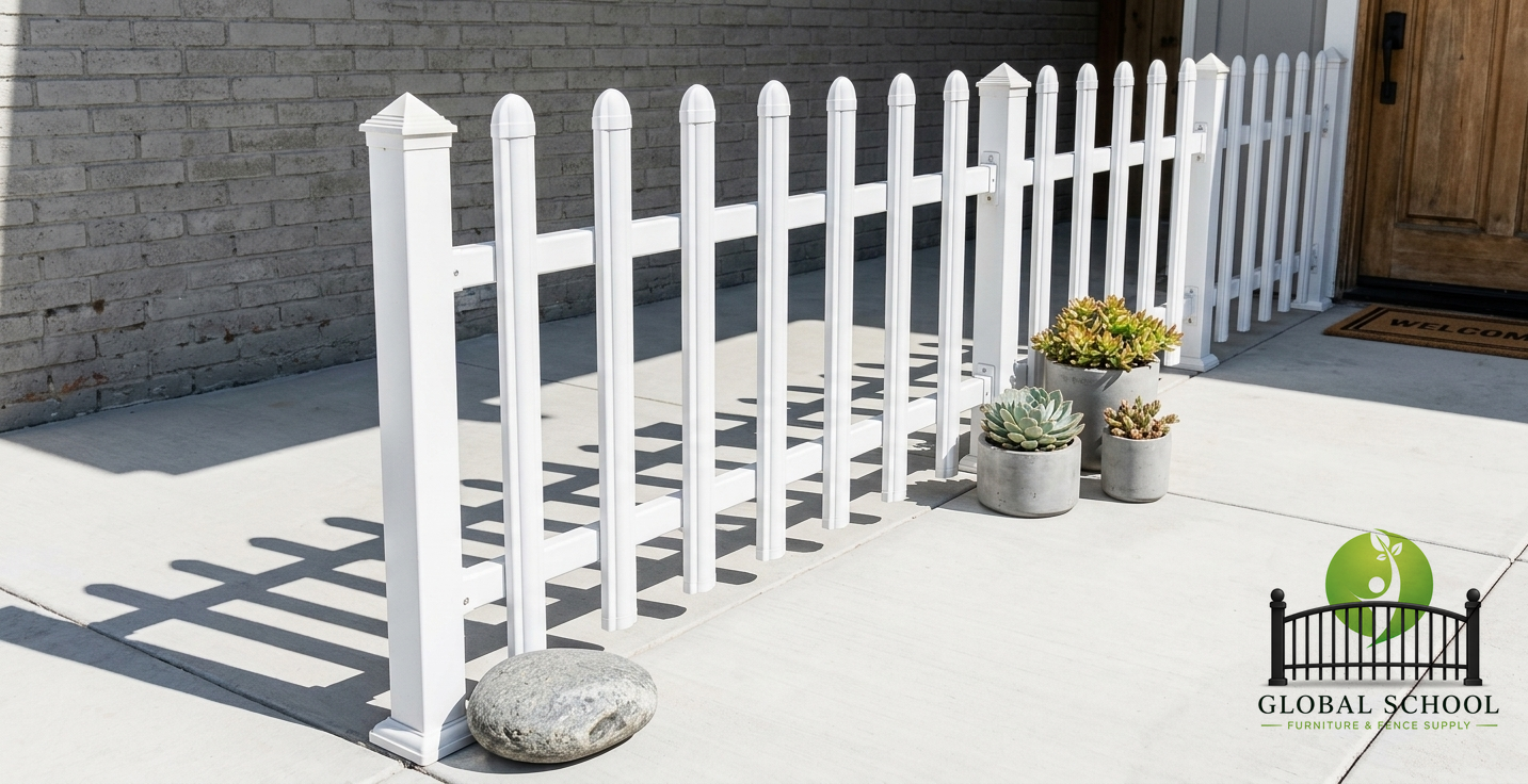 Vinyl fence close-up