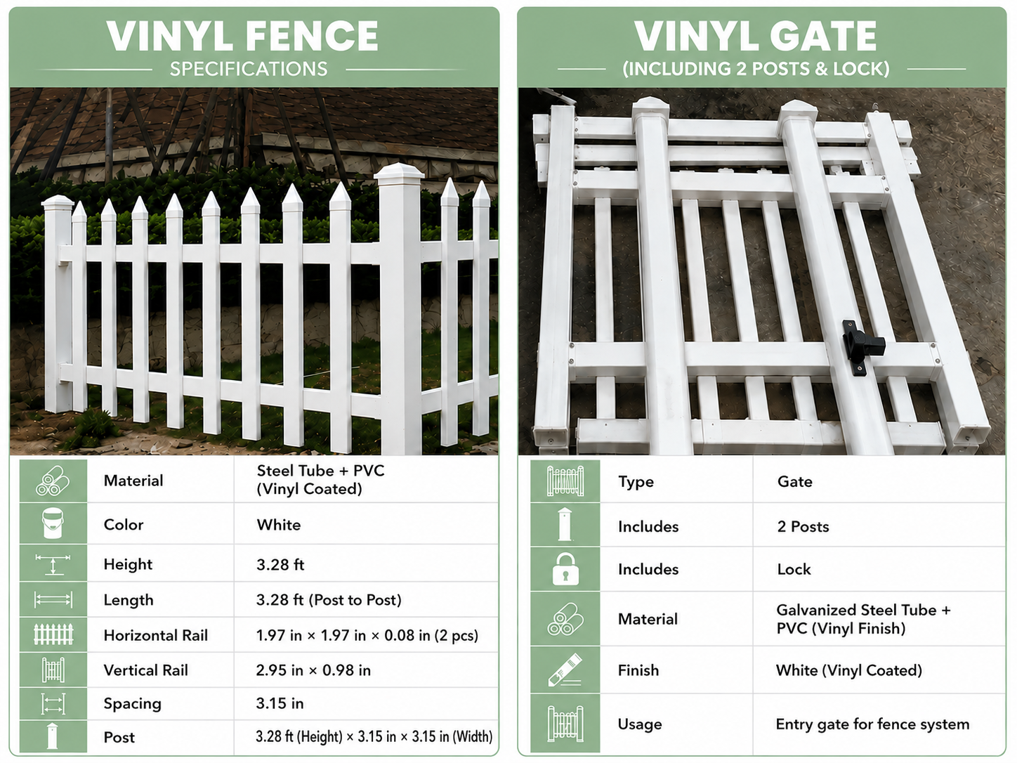Vinyl fence specifications
